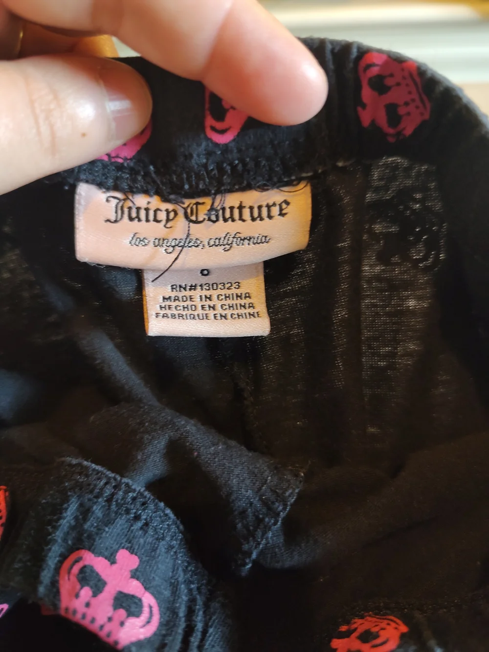 Juicy Couture Kids Black Crown Print Girls Leggings Size Youth Small (6-8)